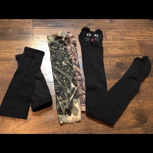 💥💥Bundle Cat over the knee socks ,  tattoo sleeve,hand warmers - Picture 1 of 11